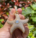 Moissanite Beach Star Pendant Fully Iced Out Hip Hop Pendant