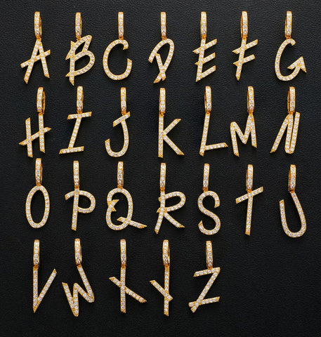 VVS1 Moissanite Alphabet Letter Hip Hop Pendant