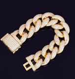 925 Sterling Silver Iced Out Cuban link Men's Bracelet