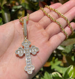 Iced Out Baguette Cut Moissanite Cross Pendant