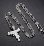 VVS1 Moissanite Iced Out Rapper Style Gun Design Hip Hop Pendant