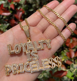 Iced Out Custom LOYALTY IS PRICELESS Bling Hip Hop Pendant
