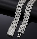 Iced Out Moissanite Cuban Link Chain For Men's