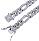 Iced Out Moissanite Diamond Figaro Link Hip Hop Chain