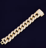 925 Sterling Silver Iced Out Cuban link Men's Bracelet
