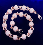 Iced Out Moissanite Ball Link Hip Hop Necklace