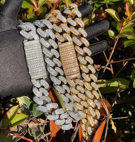 Iced Out Moissanite Baguette Cut Cuban Chain