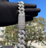 Iced Out Moissanite Baguette Cut Cuban Chain