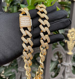 Baguette Cut Iced Out Moissanite Cuban Link Chain