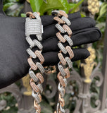 Baguette Cut Iced Out Moissanite Cuban Link Chain