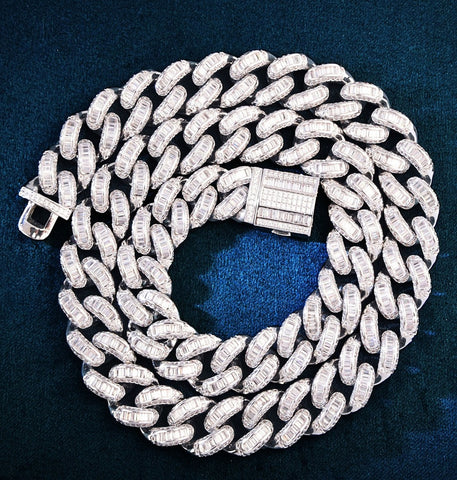 Iced Out Moissanite Diamond Cuban Link Chain
