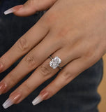 Elongated Cushion Cut Hidden Halo Engagement Ring