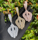 Iced Out Moissanite Retro Fleur De Lis Flower Pendant