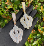 Iced Out Moissanite Retro Fleur De Lis Flower Pendant