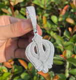 Iced Out Moissanite Retro Fleur De Lis Flower Pendant