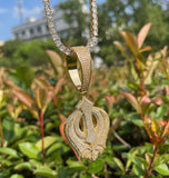 Iced Out Moissanite Retro Fleur De Lis Flower Pendant