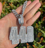 Personalized Number 448 Moissanite Hip Hop Pendant