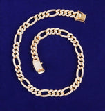 Iced Out Moissanite Diamond  Figaro Link Hip Hop Chain