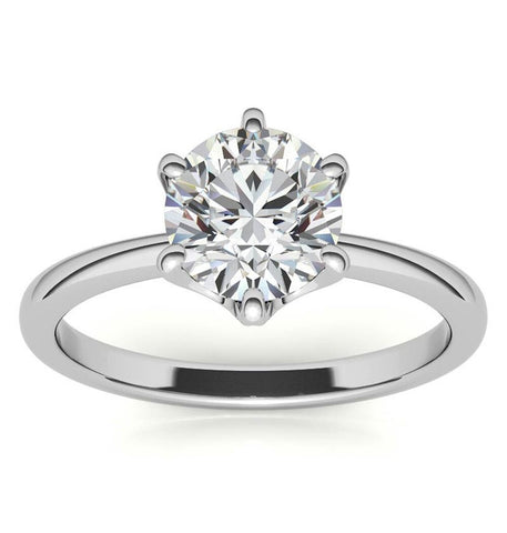 Moissanite Round Brilliant Cut Hidden Accent Wedding Ring