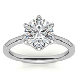 Round Cut Moissanite Solitaire Engagement Ring