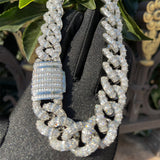 Baguette Cut Moissanite Cuban Link Chain