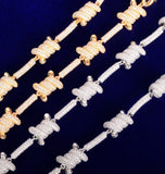 Barbed Wire Iced Out Moissanite Diamond Hip Hop Chain