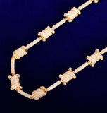 Barbed Wire Iced Out Moissanite Diamond Hip Hop Chain