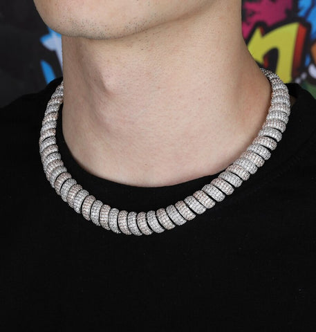 Iced Out VVS1 Moissanite Diamond Hip Hop Chain For Men's