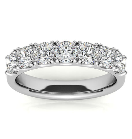 Round Brilliant Cut Moissanite Seven Stone Eternity Band