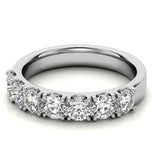 Round Brilliant Cut Moissanite Seven Stone Eternity Band