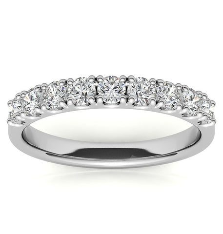 Round Cut Moissanite Half Eternity Band