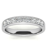 Princess Cut Moissanite Channel Set Eternity Band