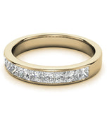 Princess Cut Moissanite Channel Set Eternity Band