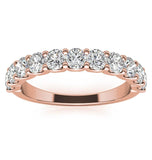 Moissanite Round Cut Half Eternity Wedding Band