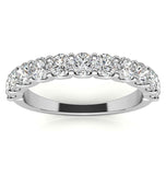 Moissanite Round Cut Half Eternity Wedding Band