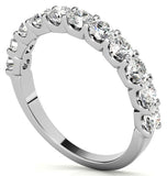 Moissanite Round Cut Half Eternity Wedding Band