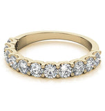 Moissanite Round Cut Half Eternity Wedding Band