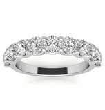 Moissanite Round Cut Half Eternity Band For Women