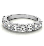 Moissanite Round Cut Half Eternity Band For Women