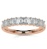 Emerald Cut Moissanite Diamond Half Eternity Ring