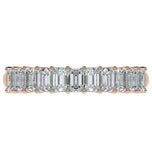 Emerald Cut Moissanite Diamond Half Eternity Ring