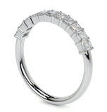 Emerald Cut Moissanite Diamond Half Eternity Ring