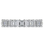 Emerald Cut Moissanite Diamond Half Eternity Ring