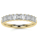 Emerald Cut Moissanite Diamond Half Eternity Ring