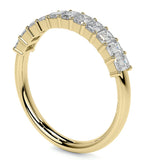 Emerald Cut Moissanite Diamond Half Eternity Ring