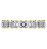 Emerald Cut Moissanite Diamond Half Eternity Ring