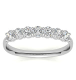 Moissanite Round Cut Seven Stone Eternity Ring