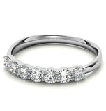 Moissanite Round Cut Seven Stone Eternity Ring