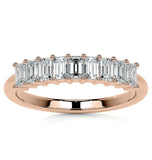 Emerald Cut Moissanite Diamond Wedding Statement Band