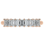 Emerald Cut Moissanite Diamond Wedding Statement Band